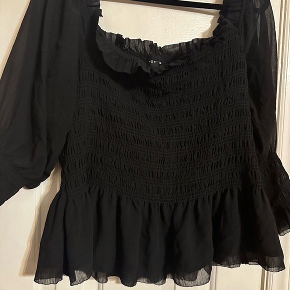 Torrid Black Ruffled Blouse - Picture 3 of 5